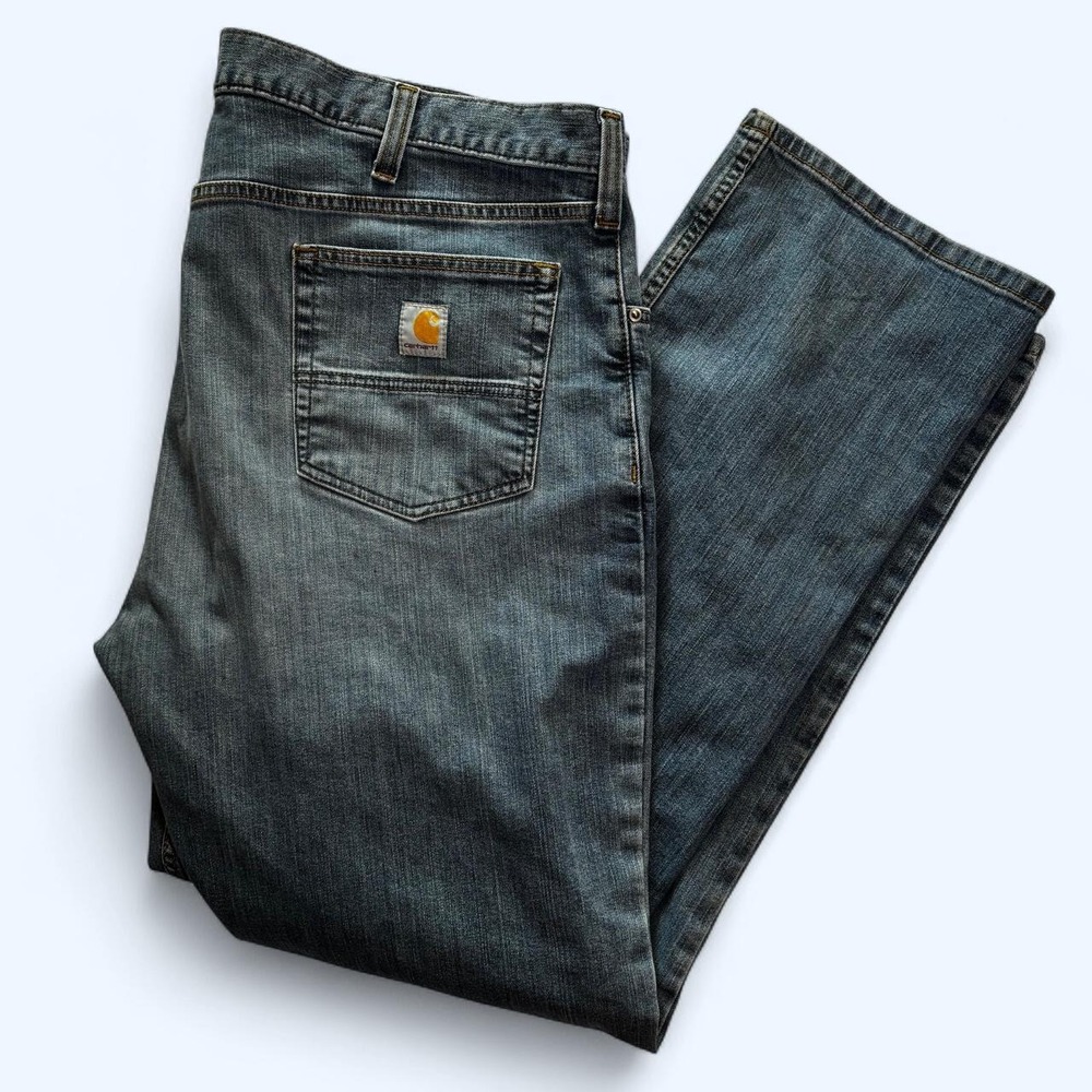 Vintage Carhartt Relaxed Fit Blue Denim Jeans Mens 42x32 Workwear Straight Leg